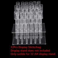 32Pcs Tips Sticks Nail Art Clear Tips Display Stand Nail Polish Training Tools onesize