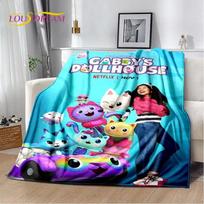 Cute Gabbys Dollhouse Cartoon Blanket,Soft Throw Blanket for Home Bedroom Bed Sofa Picnic Travel Office Rest Cover Blanket Gift 75x90cm