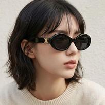 Celine Sunglasses CL40194U 01A Horn-rimmed Oval Sunglasses Worn by V Triomphe