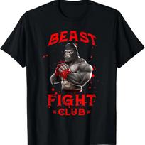 Gorilla Beast Fight Club Motivation Mma Martial Arts Boxing T-Shirt S