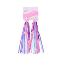 Kids Bicycle Handlebar Scooter Streamers Sparkle Tassel Colorful Streamers Ribbon Decoration Outdoor Cycling Bike Accessories violetinė