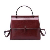 Genuine Leather Retro Women Shoulder Bags Fashi Designer Cross body Female Cover Chic Tote Handbag 27X12.5X22CM