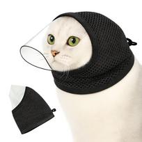 Kitten Anti-bite Headgear Cat Anti-Biting Mask Cat Face Mask  Cat Postoperative Recovery Black-M