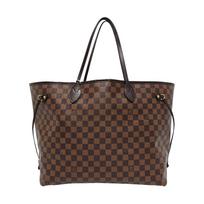 [Pre-Owned] Neverfull Side Strap Hook Closure Damier Ebene Coated Canvas Tote Bag - Fair #QFTUKZ ONE SIZE