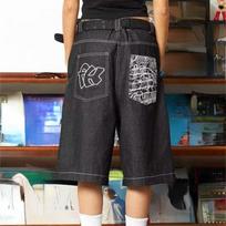 2026 Vintage Embroidery Baggy Woman Jeans Shorts Oversize Streetwear Retro Style Jorts Hippie Wide Leg Denim Pants Summer S juoda