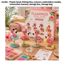 Pasidaryk pats 3D karoliukų rinkinys su animacinių kaukoliukų figūrėlėmis rankų darbo dovanų kūrimui Flamingo Pool
