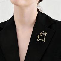 Cute Golden Hollow Sheep Brooch Cartoon Design For Jackets Scarves Bags Daily Wear Accessory one size