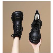 Fur integrated snow boots women's winter real soft leather wool cotton boots thick-soled Martin boots women's short boots thickened thermal cotton 35