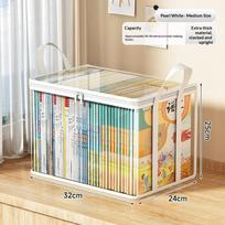 Large Foldable Storage Box Heavy Duty Book Organizer Bins for Student Dorm Classroom Home Office Use M