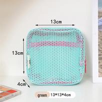 Dopamine Mini Tofu Mesh Travel Toiletry & Makeup Bag Size (13*13*4 cm) white