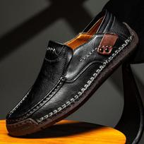 Hand-stitched driving casual shoes leather shoes low-top large size 38