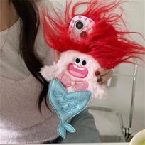Suitable For Ugly And Cute Cartoon Mermaid Monster iPhone 15 Pro Max 14 Phone Case 13Pro iPhone 12 11 Plush Fall Protection Case for iphone13ProMax(6.7")