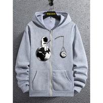 Men'S Space Themed Zip Up Hoodie with Moon Astronaut Rocket Print Casual Long Sleeve Crewneck, Green, All-Season Comfort Fit, Space Hoodie S