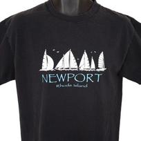 Vintage Newport Rhode Island T Shirt Mens Size Medium Black New England Travel 4XL black