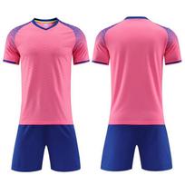 Futbolo kostiumas vyriškas futbolo sportinė apranga vaikų treniruočių drabužiai trumpomis rankovėmis futbolo marškinėliai komandos uniforma 3xs (height 120-130cm) rožinė