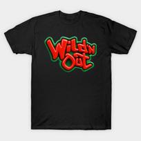 Men Black Print T-shirt Wild N Out No-Cut Heat Transfer Print Cotton Tshirt L