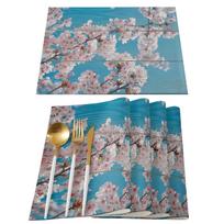 Japanese Cherry Blossom Pattern Table Mat Kitchen Decoration Placemat Table Napkin For Wedding Dining Accessories Table Mat 2pcs 30x45cm