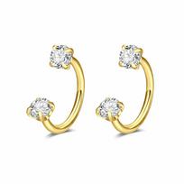 2 PCS Elegant Nose Ring C Shaped Zirconia Cartilage Helix Earrings Piercing Jewelry Stainless Steel Daith Piercing Jewelry Daily Barefoot Sandals&Ears