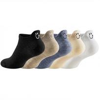 5 Pairs Cute Smiley Face Daisy Socks for Women Kawaii Embroidered Funny Low Cut Ankle Socks for Women Girls 5