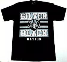 Raider T marškinėliai Sidabriniai Juodi Tauta Raiders S