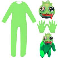 Roblox Rainbow Friends Cosplay Kostiumas Kombinezonas Kaukė Kostiumas Vaikams Šaliai Persirengti 140 žalia
