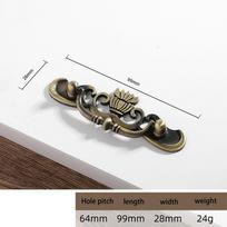 European Zinc Alloy Retro Vintage Old-fashioned Carving Cabinet Handle for Kitchen Cupboard Furniture Handle Drawer Handle