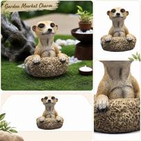 Realistic Meerkat Resin Figurine for Garden Animal Decor one size