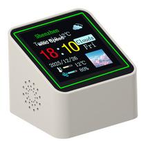 Smart WiFi Digital Clock with Weather with Temperature Humidity Display Date Digital Weather Station for Home Offices Bedroom balta