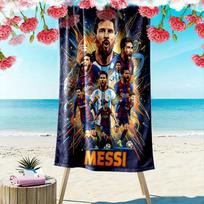 Lionel Messi Print Beach Towel, Large Soft Quick Dry Towel for Beach Camping Swimming 70cmx140cm(27x55inch)