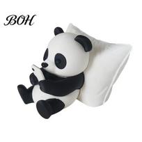Small Animal Figurines 3D Printed Panda Ornaments, Cute & Pillow Desktop Figurine, Stress Relief Sculpture Compact Shelf Decorations for Home 1pc