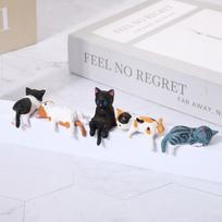 5-Pack Healing Anti-Loneliness Cat Figurines | Resin Desktop & Car Companion With Non-Slip Base | Creative Gift For Birthdays