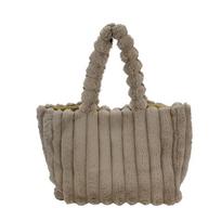 Korean Retro Plush Tote Bag - Large Capacity, Commuter-Friendly Autumn/Winter Handbag for Students