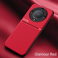 For Honor Magic 5 Lite 5G Case Luxury Leather Texture Magnet Back Cover for Honor Magic5 Lite 5G Magic5Lite 2023 Phone Cases For Magic 5 Lite 5G raudona