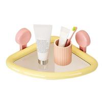 Bathroom Corner Organizers Suction Mount Shelf ABS Plastic Waterproof Designs for Shower Kitchen Storage