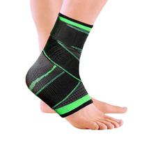 Adjustable Size Ankle Support Compression Running Breathable Band Biking Jogging Foot Guard Ankle Support M žalia