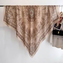 130*130Cm Large Beach Shawl Wraps For Women Luxury Paisley Printed Square Scarf Imitation Silk Scarves Bandanas Elegant Hijab