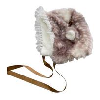 Spotted Fuzzy Leg Warmers Cute Deer Hood with Lace Women Fluffy Boot Cuff Shoe Cover Furry Leg Warmers with Pompom for Winter Party Street Dating Wear B
