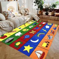 Fun Animal Fruit Number Play Mat NonSlip Educational Rug for Kids Nursery Living Room Learning Floor Carpet 50X80CM