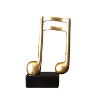 Music Note Sculpture Gold Resin Musical Symbol Figurine Modern Tabletop Decoration for Piano Room Home Office Table Centerpiece C