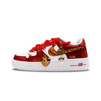 Nike Air Force 1 Wedding Bliss Abrasion Resistant Abrasion Resistant Low top Skateboard Shoes Unisex Red FV5951-111(Team1176-) 44.5 white