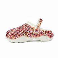 Luxury Colorful Rhinestone Design Brand Slippers Women High Quality EVA Thick Bottom Cave Shoes Fashion Comfortable Beach Sandal 36