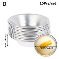 10Pcs Puto Cake Mold Aluminum Alloy Egg Tart Cup Cupcake Kitchen Baking Mold Mini Round Baking Oven Pan Pastry Dessert Mould D