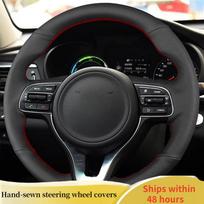 Car Steering Wheel Cover For Kia Sportage 4 KX5 K5 2016 2017 ized Car Interior Accessory Original Steering Wheel Braid Black Thread