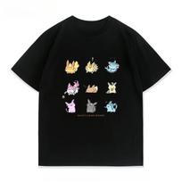 Pokemon Cartoon Ibrahimovic Moon Sun Anime T-shirt Short Sleeved Men's and Women's Casual Short Sleeved and Half Sleeved XS juoda