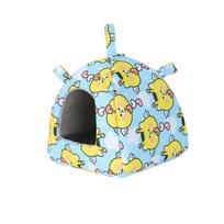 Cute Warm Parrot Hanging Hammock Cartoon Print Design Bird Nest House Fleece with Mat Bird Hidden Bed for Pet Cage