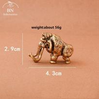 Antique Bronze Cute Mammoth Miniature Figurines Desk Ornament Decorations Accessories Copper Animal Sculpture Home Decor Crafts