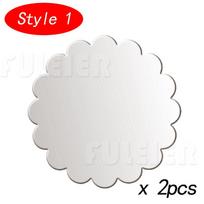 2Pcs Flower Shape Acrylic Cake Discs DIY Art Blank Board Cake Tool Buttercream Smoothing Cake Decorating Tool Baking Pan Tray 16cm