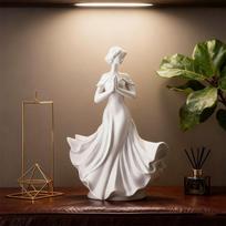 White Resin Figure Art Decor Living Room Entrance TV Cabinet Human Body Decor Exquisite Goddess Decor Woman Small Sculpture Gift