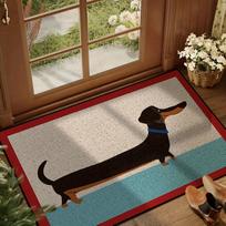 VIKAMA - Bonito tapete de bienvenida con diseño de Dachshund,antideslizante,lavable,para cocina,dormitorio,baño,entrada,decoración del hogar 40x60cm