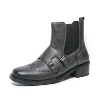 Men's Trendy British Style Leather Martin Boots - Large Size, Autumn/Winter Casual Short Boots 44